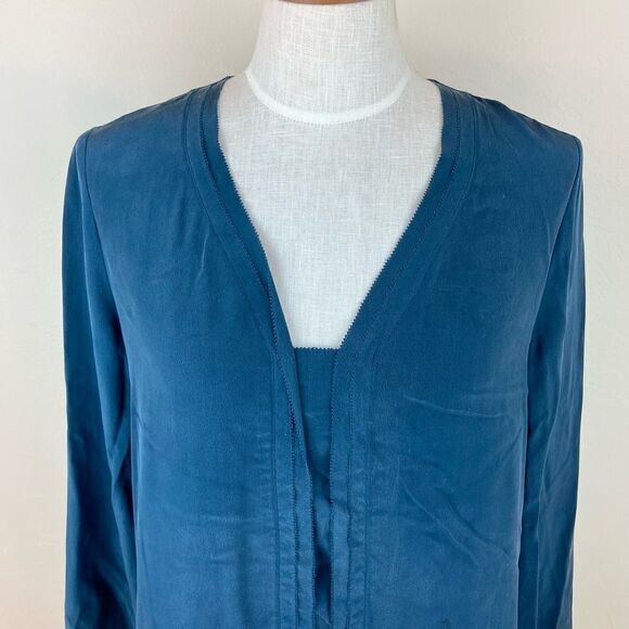 Vince Silk V-Neck Long Sleeve Blouse - Picture 3 of 6